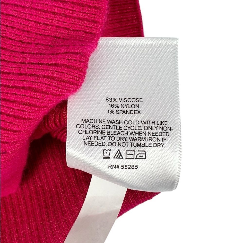 Express‎ Pink Ribbed Heavy Knit One Shoulder Blouse Top Ruffle Front Size Medium - Picture 5 of 6
